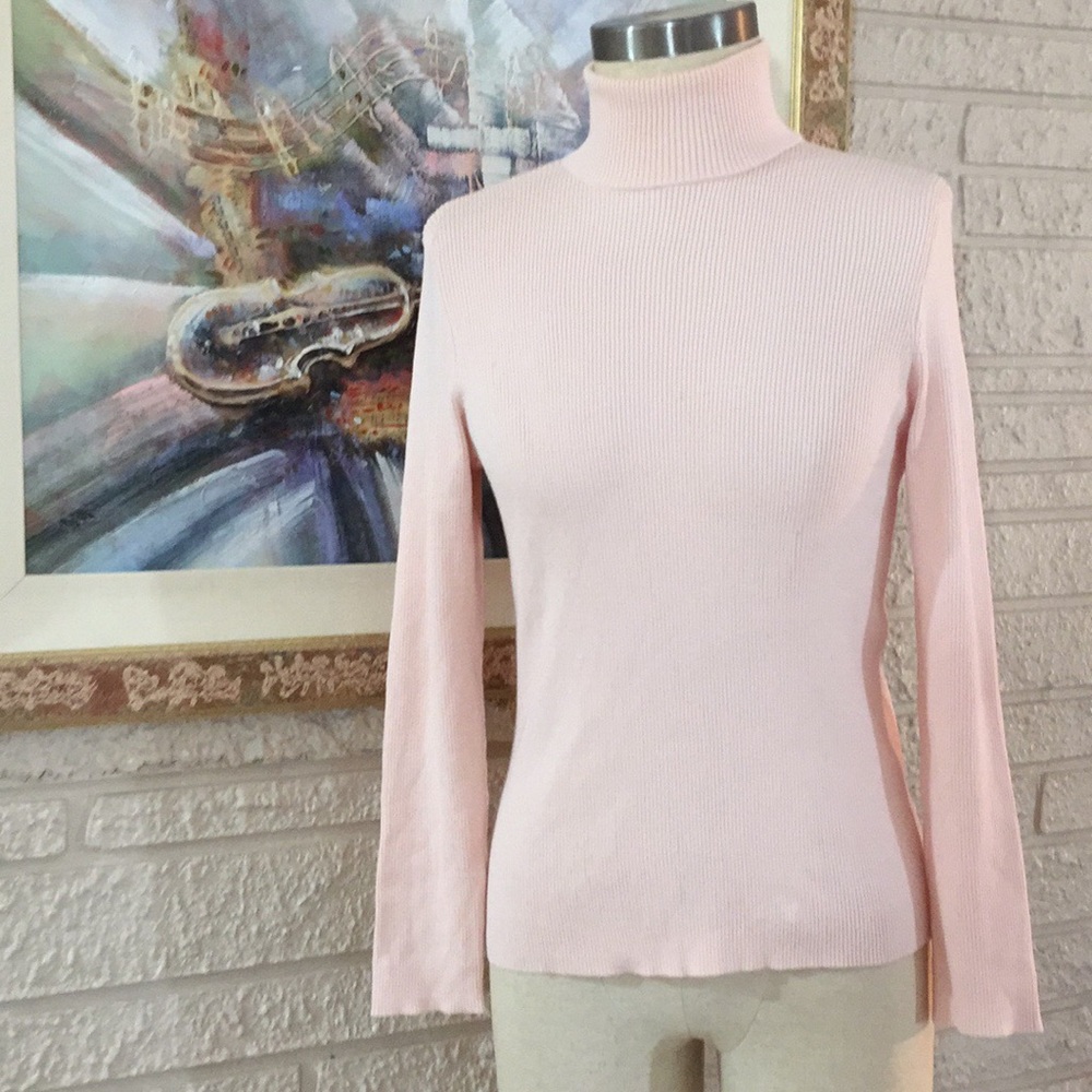 No Tags Stretch Ribbed Knit Turtleneck Top